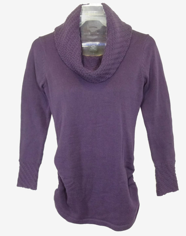 Pulover dama Calvin Klein cowl neck plum wine