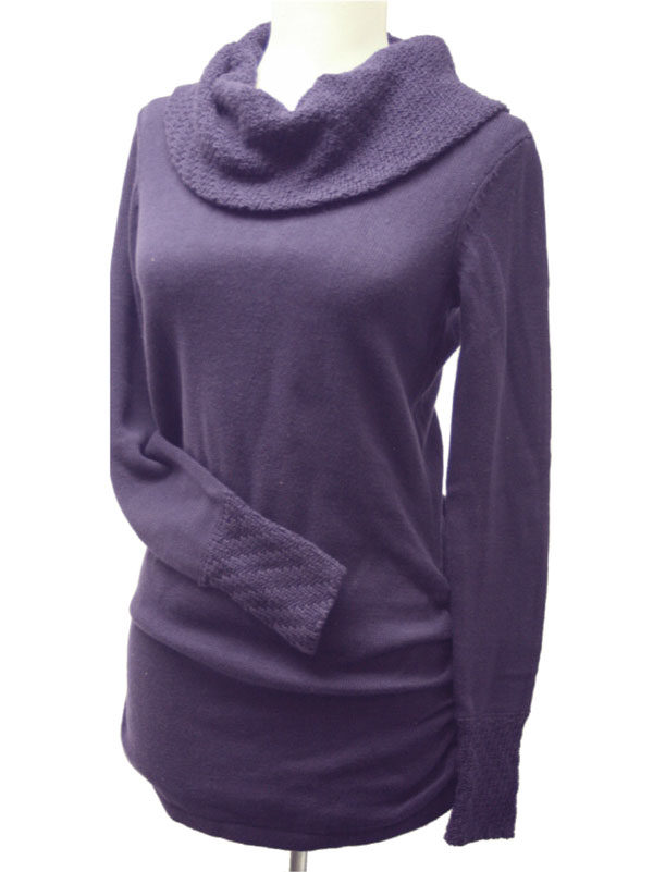 Pulover dama Calvin Klein cowl neck plum wine