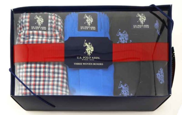 Set 3 perechi boxeri US Polo ASSN in cutie cadou