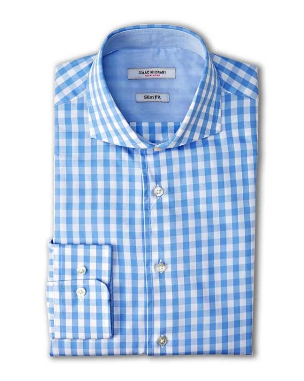 Camasa Isaac Mizrahi New York gingham style blue