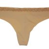 Chiloti bumbac cu dantela Victoria's Secret Flawless Thong panty maro