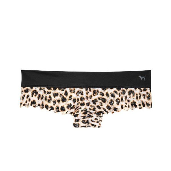 Chiloti dantela Victoria's Secret Geo Cheekster Pink- leopard print