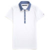 Bluza polo Tommy Hilfiger alba cu guler albastru