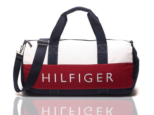 Geanta mare sport Tommy Hilfiger - alb/rosu/bleumarin