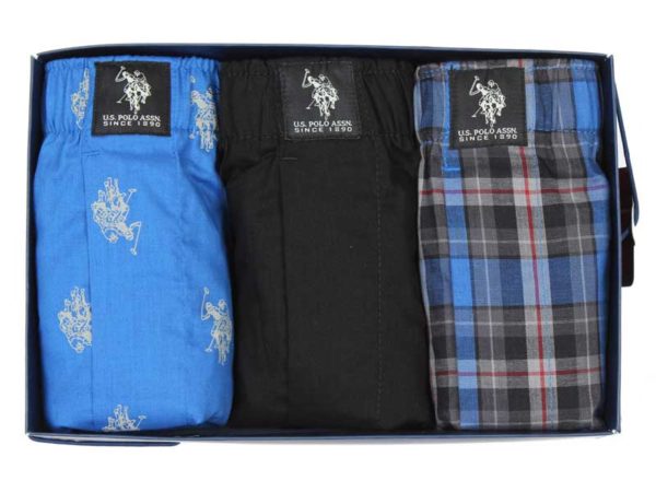 Set 3 perechi boxeri US Polo ASSN in cutie cadou