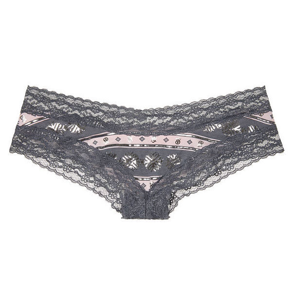 Chiloti din dantela Victoria's Secret Cheeky Iconic Snowflake - Editie Limitata!