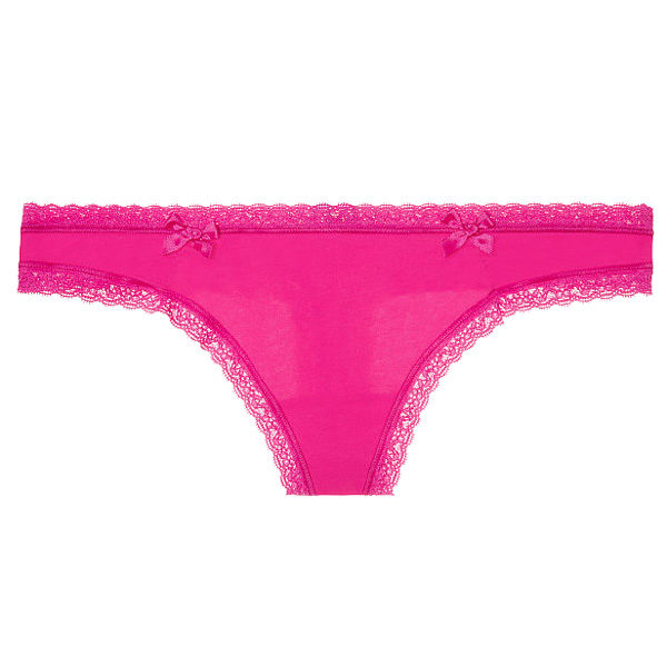 Chiloti dantela Victoria's Secret Ruched front Thong panty tropic rose