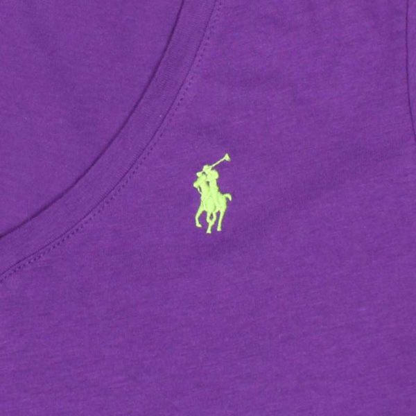 Tricou dama Ralph Lauren royal lila - detaliu