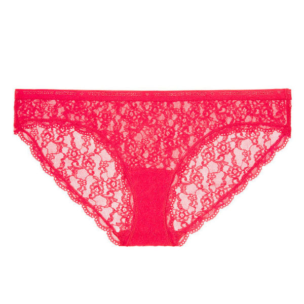 Chiloti dantela Victoria's Secret All-over Lace Bikini Panty Love Red