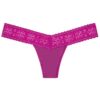 Chiloti dantela Victoria's Secret Embroidered Lace-waist Thong Panty Berry Diva