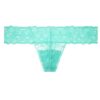 Chiloti dantela Victoria's Secret Pink Allover Tropical Lace Thong Panty Seafoam