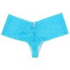 Chiloti dantela Victoria's Secret Pink Tropical Lace Cheekster Panty Seafoam - spate