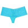 Chiloti dantela Victoria's Secret Pink Tropical Lace Cheekster Panty Seafoam