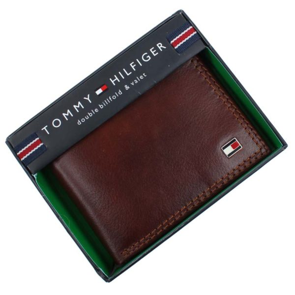 Portofel barbati Tommy Hilfiger Billfold Wallet piele naturala maro (saddle) in cutie cadou