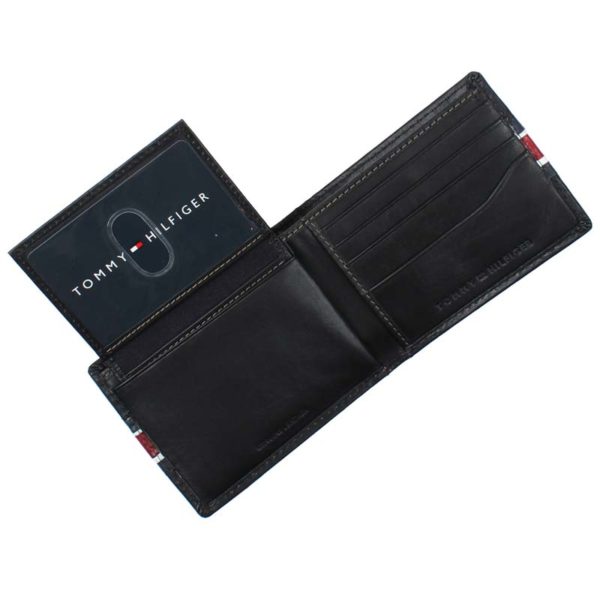 Portofel barbati Tommy Hilfiger Billfold Wallet piele naturala neagra - deschis